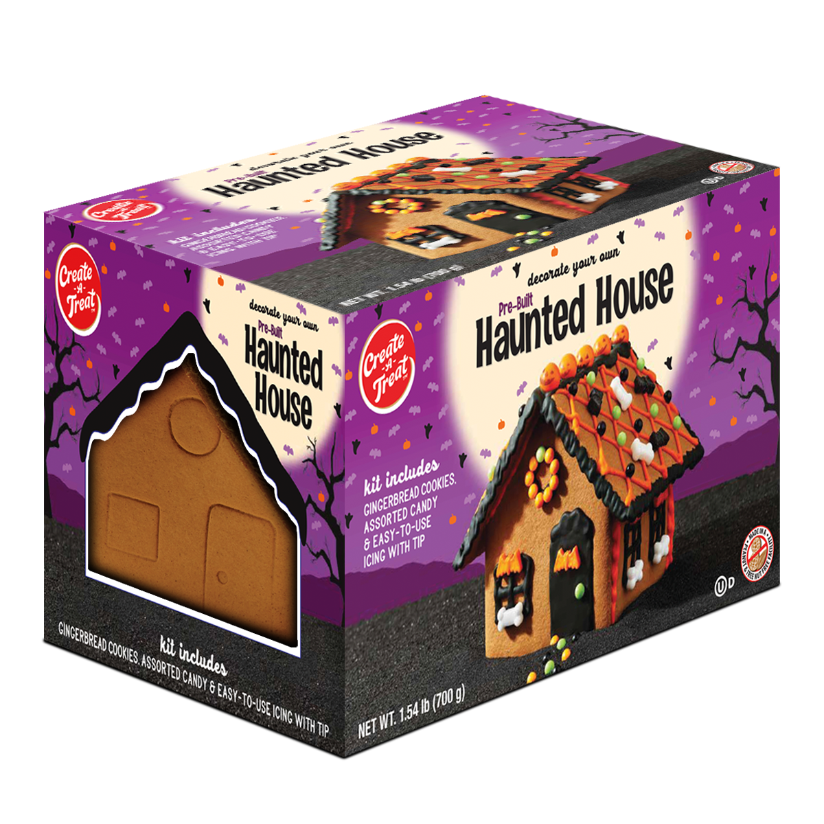 Haunted Pre-Built Gingerbread House Kit