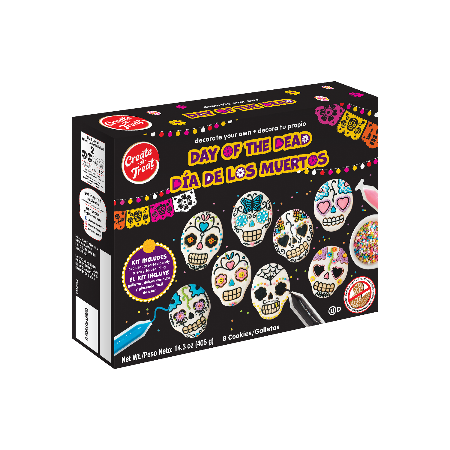 Day of the Dead Cookie Kit, 8ct/ Dia de los Muertos