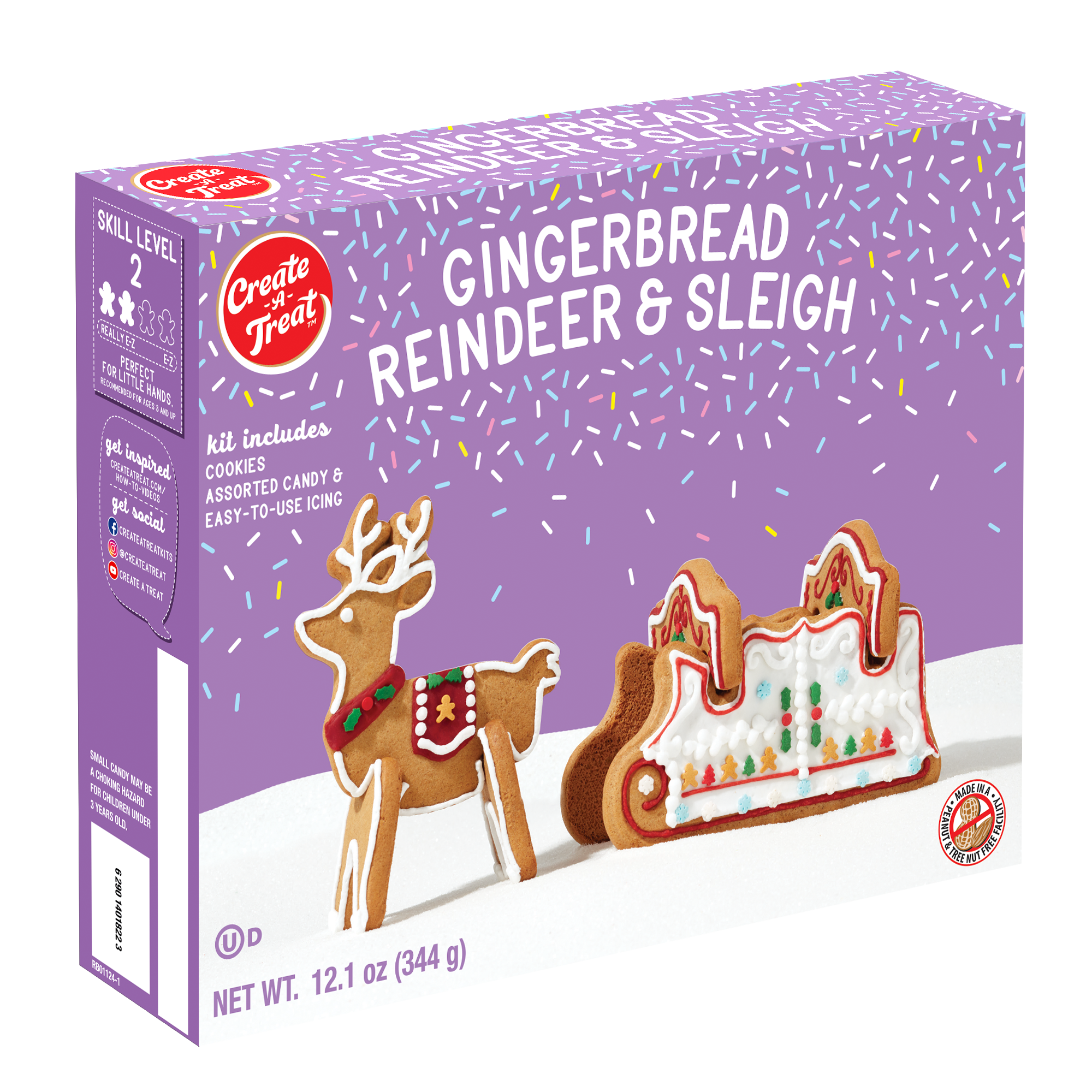 Build Your Own Gingerbread Sleigh & Reindeer Cookie Kit